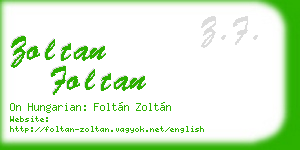 zoltan foltan business card