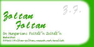 zoltan foltan business card